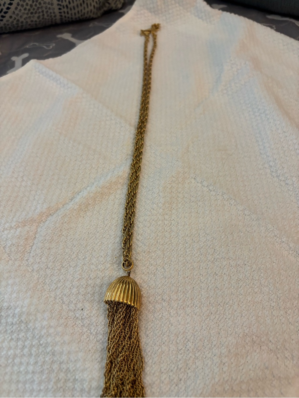Gold Tassel Pendant Chain Necklace - Women Jewelry
